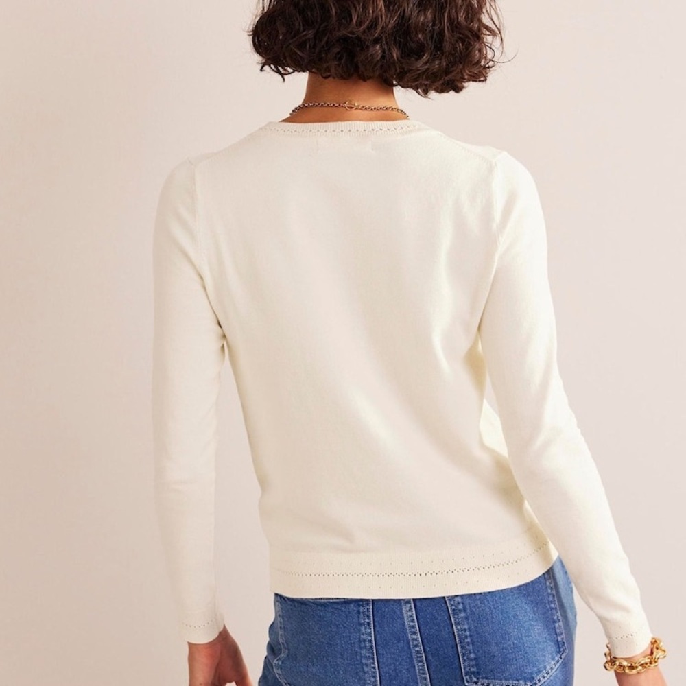 New Boden Catriona Cream Button Down Women's Cardigan Size Medium - Picture 4 of 16